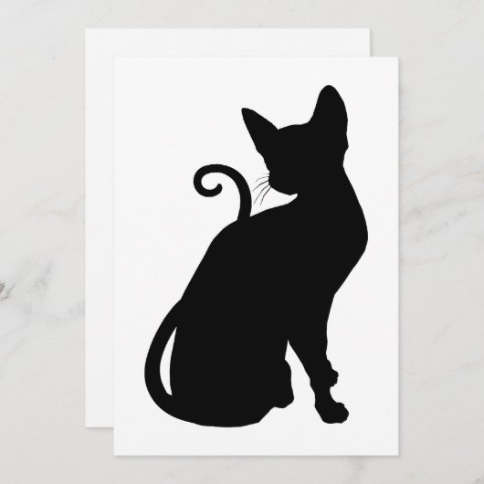 Cat Silhouette Kaart (Voorkant / Achterkant)