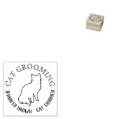 Cat silhouette logo, zithuisdier, mini rubberstempel (Gestempeld)