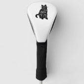 Cat Silhouette Meow Golfheadcover (Voorkant)