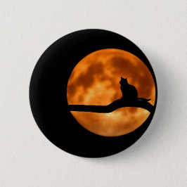 Cat Silhouette Moonlight. Button personaliseren