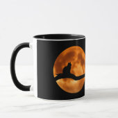 Cat Silhouette Moonlight Mok (Links)