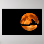 Cat Silhouette Moonlight Poster (Voorkant)