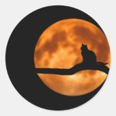 Cat Silhouette Moonlight Sticker (Voorkant)