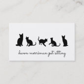 Cat Silhouette Pet Sitter Visitekaartje (Voorkant)