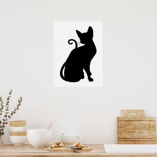 Cat Silhouette Poster (Keuken)