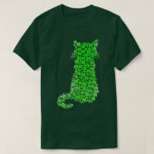 Cat Silhouette Shamrock St Patricks Day Kitten Lov T-shirt (Design voorkant)