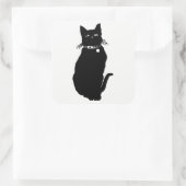 Cat Silhouette Vierkante Sticker (Tas)