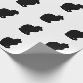 Cat Silhouette Wrapping Paper zwart-wit Cadeaupapier (Hoek)