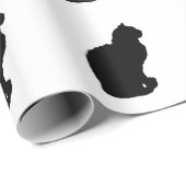Cat Silhouette Wrapping Paper zwart-wit Cadeaupapier (Rol Hoek)