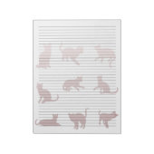 Cat Silhouettes (8/5 x 11 Roos) Notitieblok (Linkerzijde)