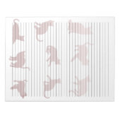 Cat Silhouettes (8/5 x 11 Roos) Notitieblok (Voorkant)