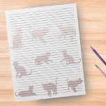 Cat Silhouettes (8/5 x 11 Roos) Notitieblok<br><div class="desc">Notitieblok van het college - Standaardpagina's voor Letter-formaat - 8, 5 inch x 11 inch met gereguleerde lijnen van het zwarte college op elke pagina voor eenvoudig schrijven - Eén Notitieboek met een Roos Gold Silhouette achtergrond voor koelcellen op witte achtergrond</div>