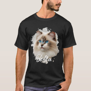 Cat Simple Modern Cool Typografie Naam en foto T-shirt