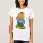 Cat Singer Microphone Singing T-shirt (Voorkant)