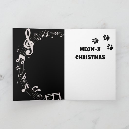 Cat SINGING Humor Song 2 Christmas Card Feestdagen Kaart (Binnen)