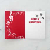 Cat SINGING Humor Song Rode Kerst Kaart (Binnen)