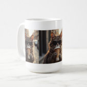 Cat Sipping Coffee On A Street Koffiemok (Voorkant links)