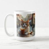 Cat Sipping Coffee On A Street Koffiemok (Links)