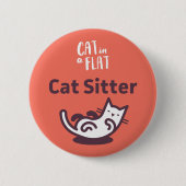 Cat Sitter Ronde Button 5,7 Cm (Voorkant)