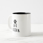 Cat Sitter Tweekleurige Koffiemok (Voorkant links)