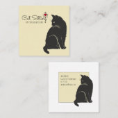 Cat Sitter Vierkante Visitekaartje (Voorkant / Achterkant)