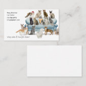 Cat Sitter Watercolor Business Card Visitekaartje (Voorkant / Achterkant)