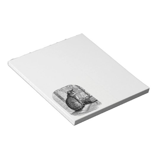 Cat Sitting by Window with Book Notitieblok (Schuin)