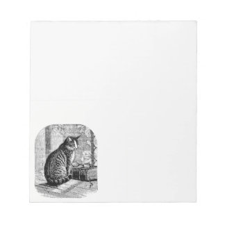 Cat Sitting by Window with Book Notitieblok