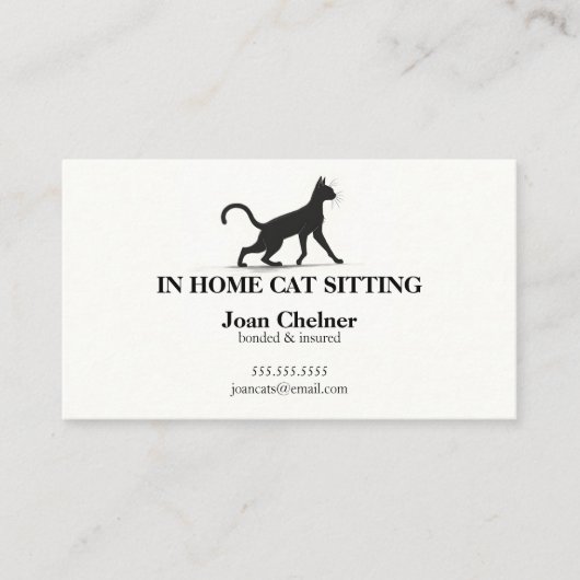 Cat Sitting Cat Services Visitekaartje (Voorkant)
