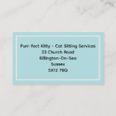 Cat Sitting Service Zwart-witte katten Visitekaartje (Achterkant)