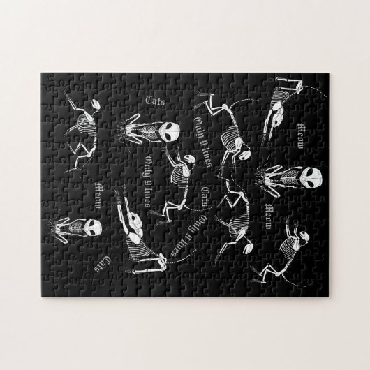 Cat skelet puzzel legpuzzel (Horizontaal)