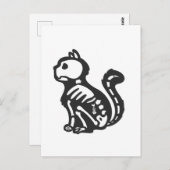 Cat skeleton cartoon silhouet - Kies achterkleur Briefkaart (Voorkant / Achterkant)