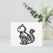Cat skeleton cartoon silhouet - Kies achterkleur Briefkaart (Staand voorkant)