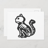 Cat skeleton cartoon silhouet - Kies achterkleur Briefkaart (Voorkant / Achterkant)