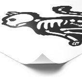 Cat skeleton cartoon silhouet - Kies achterkleur Foto Afdruk (Hoek)