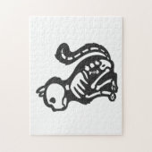 Cat skeleton cartoon silhouet - Kies achterkleur Legpuzzel (Verticaal)