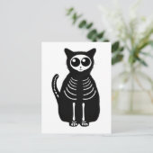 Cat Skeleton Cat Skeleton Cute Halloween Cartoon Briefkaart (Staand voorkant)