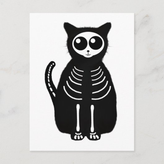 Cat Skeleton Cat Skeleton Cute Halloween Cartoon Briefkaart (Voorkant)