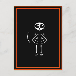Cat Skeleton Cat Skeleton Cute Halloween Cartoon Briefkaart