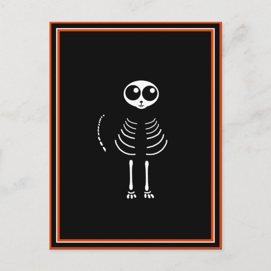 Cat Skeleton Cat Skeleton Cute Halloween Cartoon Briefkaart (Voorkant)
