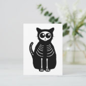 Cat Skeleton Cat Skeleton Cute Halloween Cartoon Briefkaart (Staand voorkant)