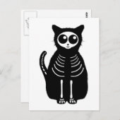 Cat Skeleton Cat Skeleton Cute Halloween Cartoon Briefkaart (Voorkant / Achterkant)