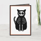 Cat Skeleton Cat Skeleton Cute Halloween Cartoon Kaart (Voorkant)