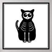 Cat Skeleton Cat Skeleton Cute Halloween Cartoon Poster (Voorkant)