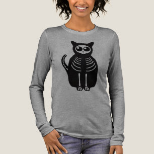 Cat Skeleton Cat Skeleton Cute Halloween Cartoon Tri-Blend Shirt