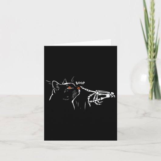Cat Skeleton Hand Boop Halloween Pet Vrouwen Meisj Kaart (Voorkant)