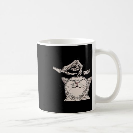 Cat Skeleton Hand Boop Halloween Pet Vrouwen Meisj Koffiemok (Rechts)