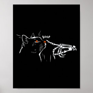 Cat Skeleton Hand Boop Halloween Pet Vrouwen Meisj Poster