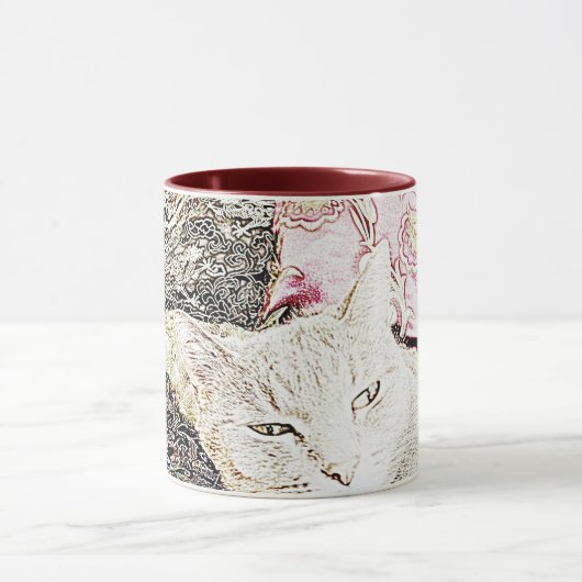 Cat Sketch-Mok voor Cuddles Mok (Midden)