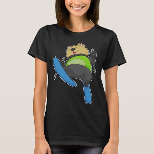 Cat Skier Ski Winter Sport T-shirt (Voorkant)